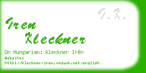 iren kleckner business card